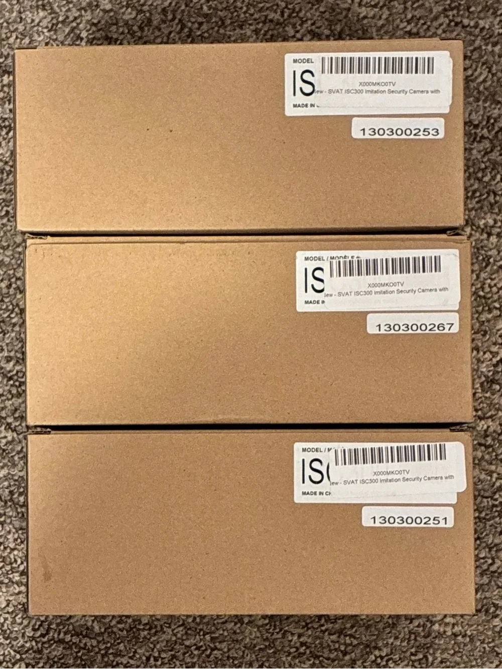 NWT Imitation Security Cameras with Flashing Red LED, (3)